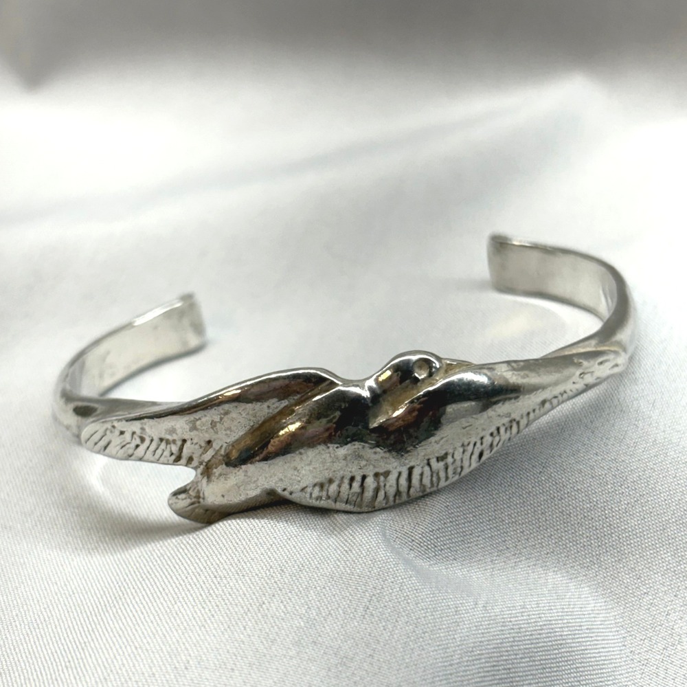 Heavy Seagull Cuff Bracelet Women OS Silver Good Sterling Silver Flying Bird